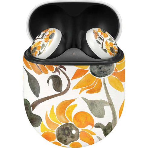 Cat Coq Yellow Sunflower Google Pixel Buds Skin
